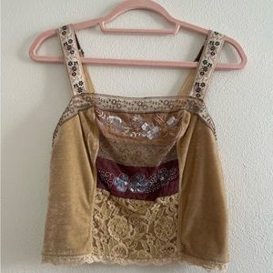Brand new free people cropped velvet tank